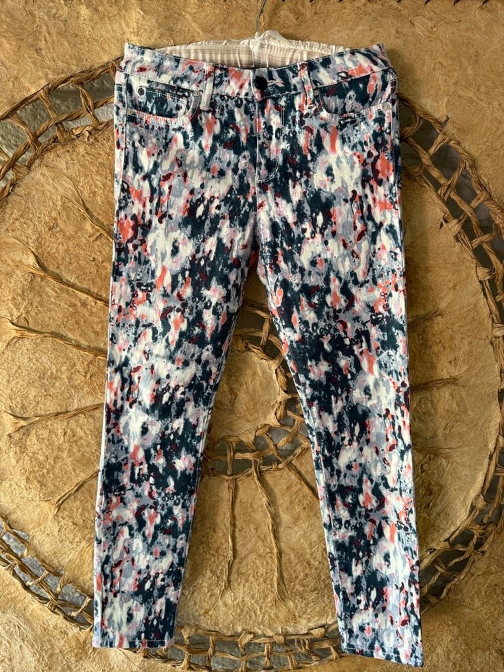 🎨 Joe's Jeans Abstract Watercolor Print Skinny Ankle Jeans | W27